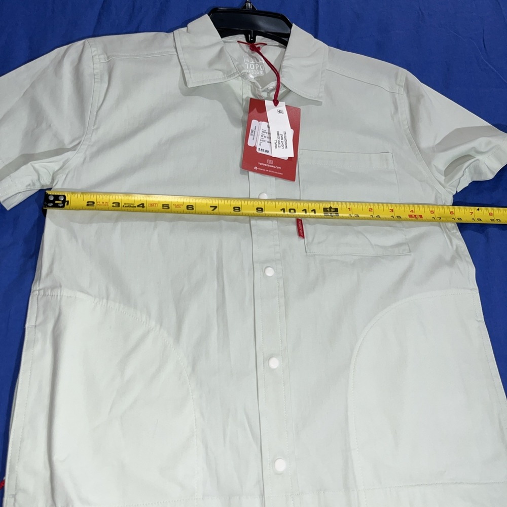 Topo Designs Light Green Mint Short Sleeve Buttonup Shirt Womens Size Small NWT - Picture 9 of 15